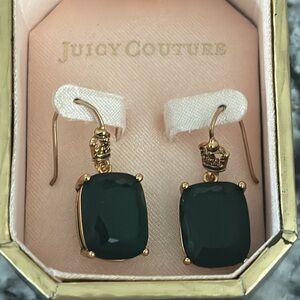 NIB Juicy Couture Emerald Fashion Earrings